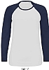 Camiseta Bicolor Milky Manga Larga Mujer Sols - Color Blanco / Azul Marino